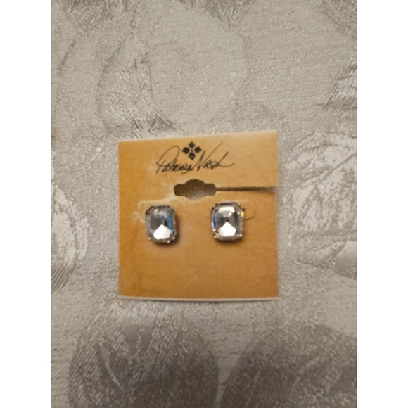 Patricia Nash Jewelry - Patricia Nash Earrings Large Chunky Clear Crystal Faceted Stud Signed Designer